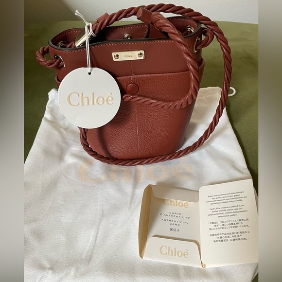 HOST PICK NEW Chloe Sepia Brown Key Small Leather Bucket Bag - Picture 5 of 5